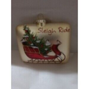 Sleigh Ride  Sleigh With Tree Ornament  5x4 Signed By Martian